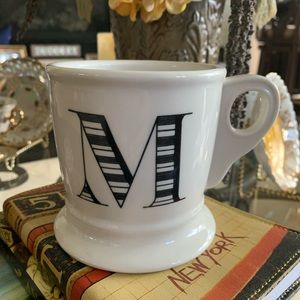 NEW Anthropologie letter M initial ceramic mug great for gifting, coffee…